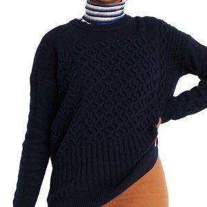 Madewell Patchwork Cable Knit Tunic Sweater